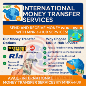 International Money Transfer/Receive Services (Western Union, MoneyGram, Ria)  from anywhere in the world.